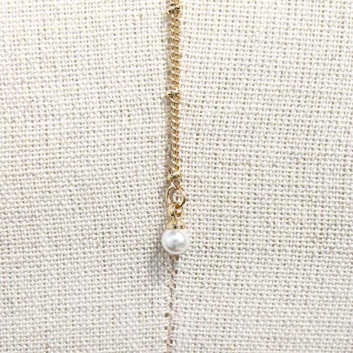 POMINA Dainty Pearl Choker Y Lariat Layered Necklace Y Shape Gold Chain Necklace for Women